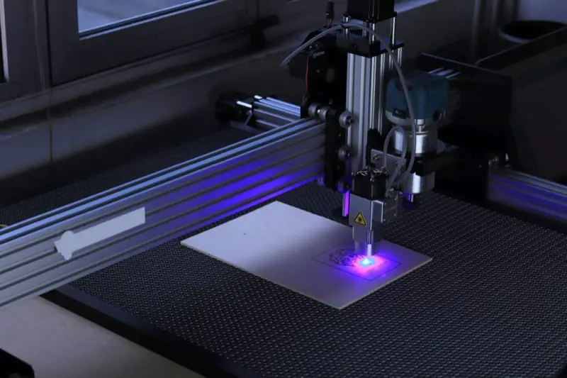 Laser grawerujący wzór na płaskim materiale